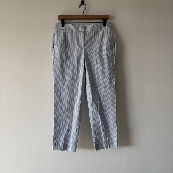 J Crew Skimmer City Fit Pants Blue Striped Women’s Size 4 Preppy Old Money NWT - Picture 2 of 14